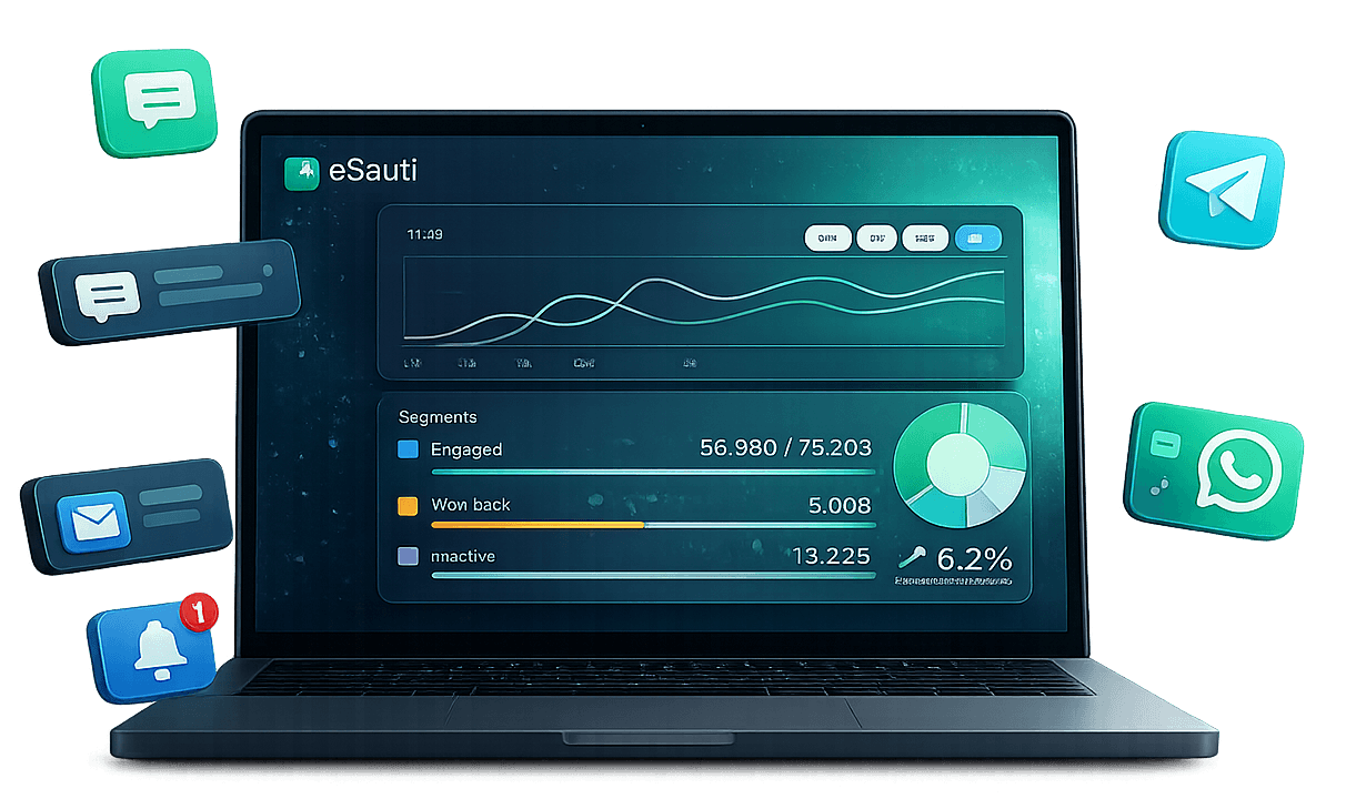 eSauti AI platform dashboard preview